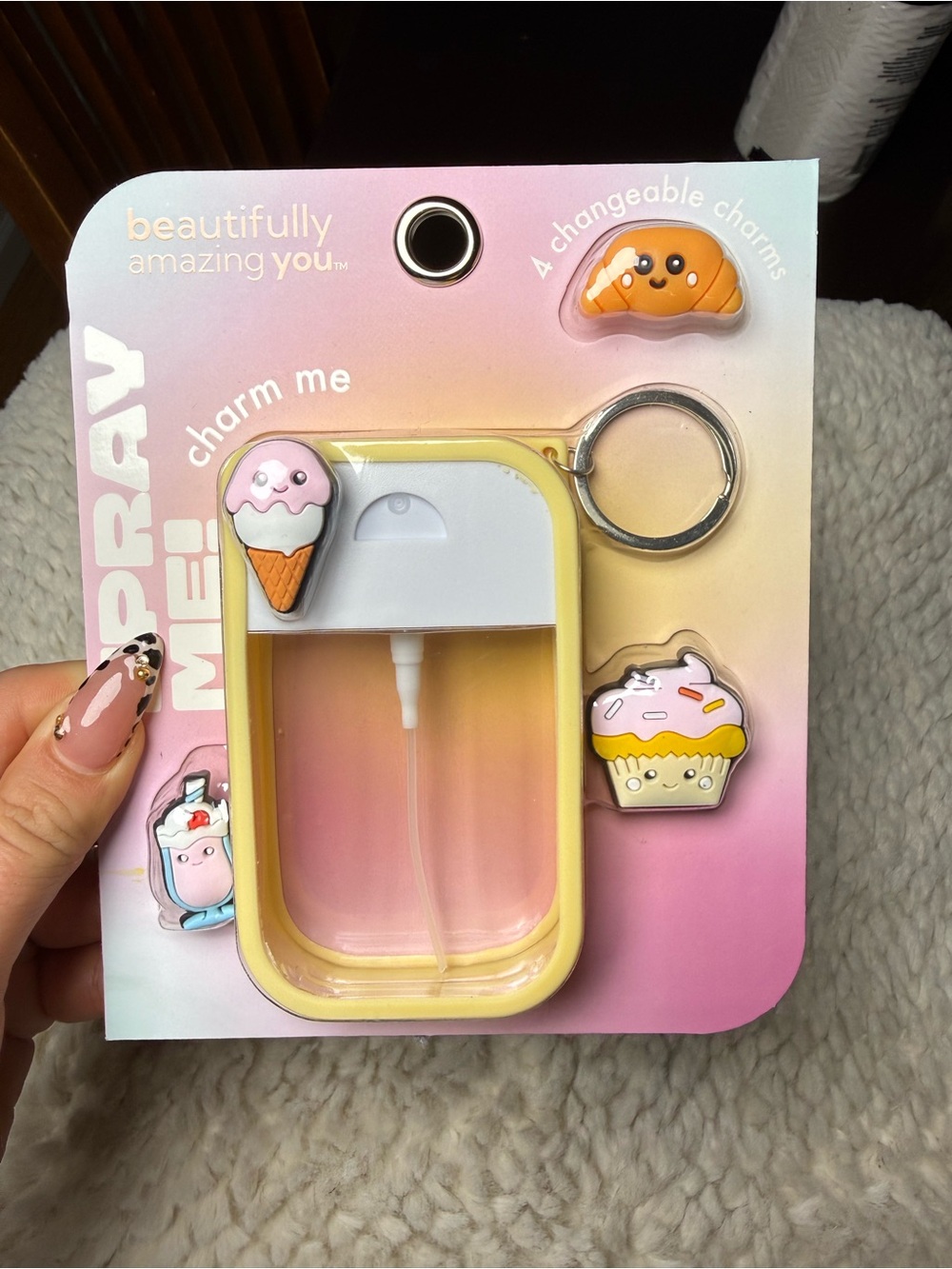 Yellow & Pink Phone Accessory Kit with 4 Changeable Charms